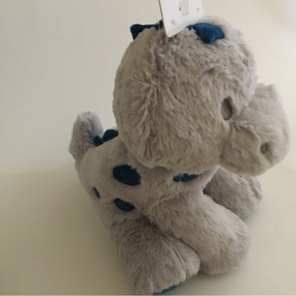 NEW 11” Baby Plush Gray Dino Soft Stuffed Animal Toy Dinosaur Rattle | Kellybaby